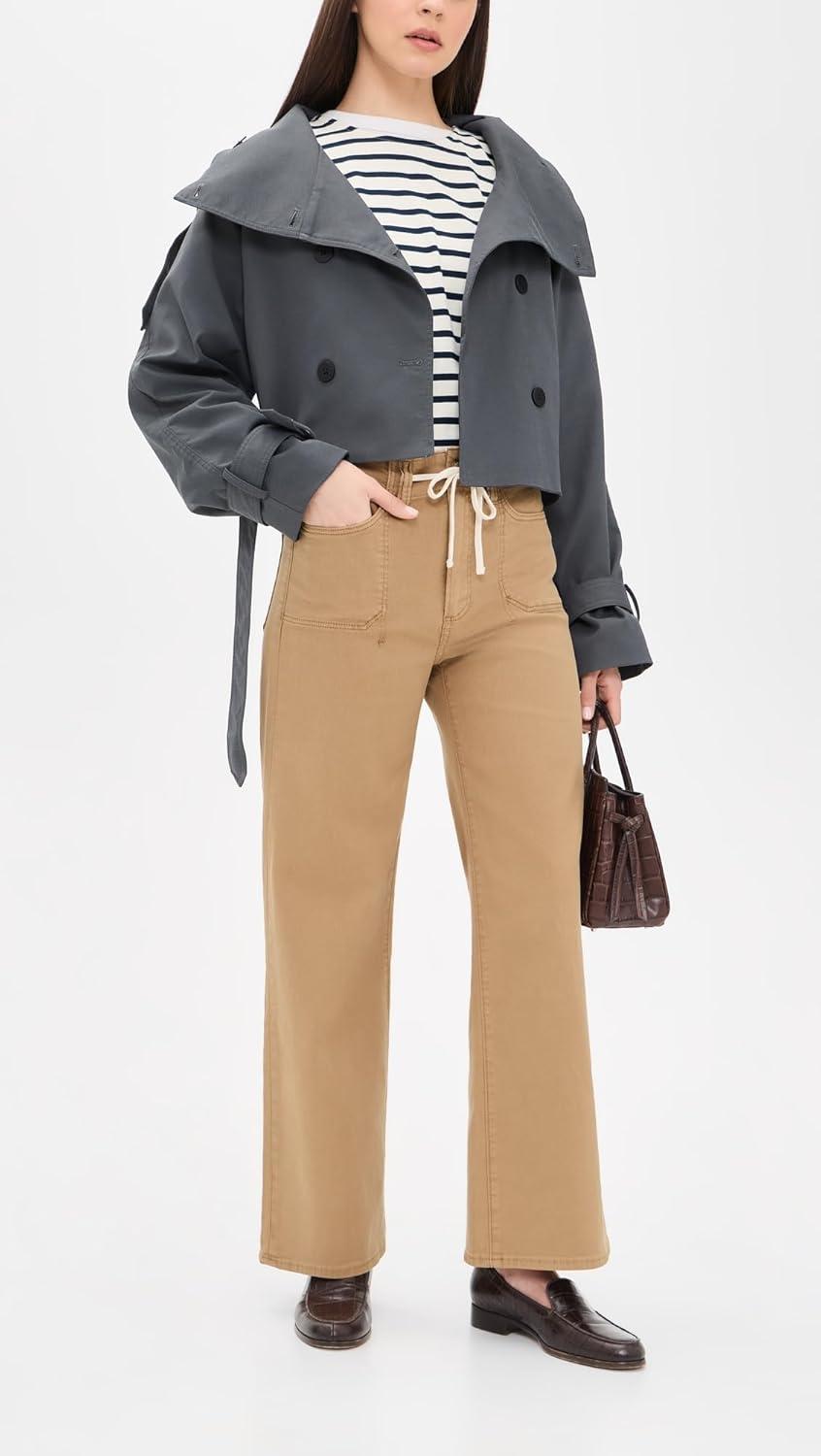 image:imagePAIGE Womens Ari Waistband Tie and Stitch Thru Utility Pockets PantsVintage Sunflower
