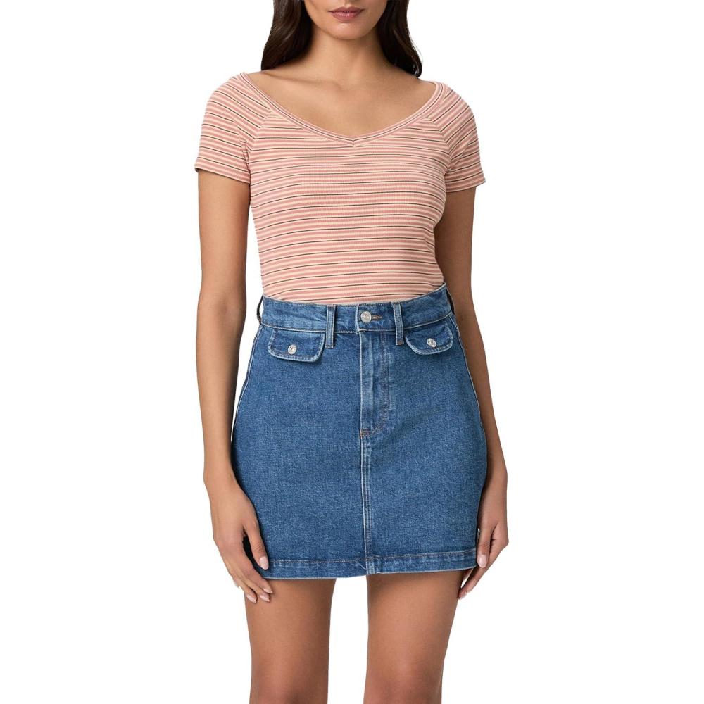 image:imagePaige Womens Janelle Skirt W Rounded Flap PocketsLaguna