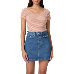 Paige Women’s Janelle Skirt W Rounded Flap Pockets(Laguna)