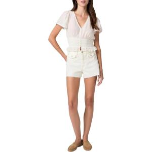 Paige Women’s Isa Short with Mini Patch Pockets(Tonal Ecru)
